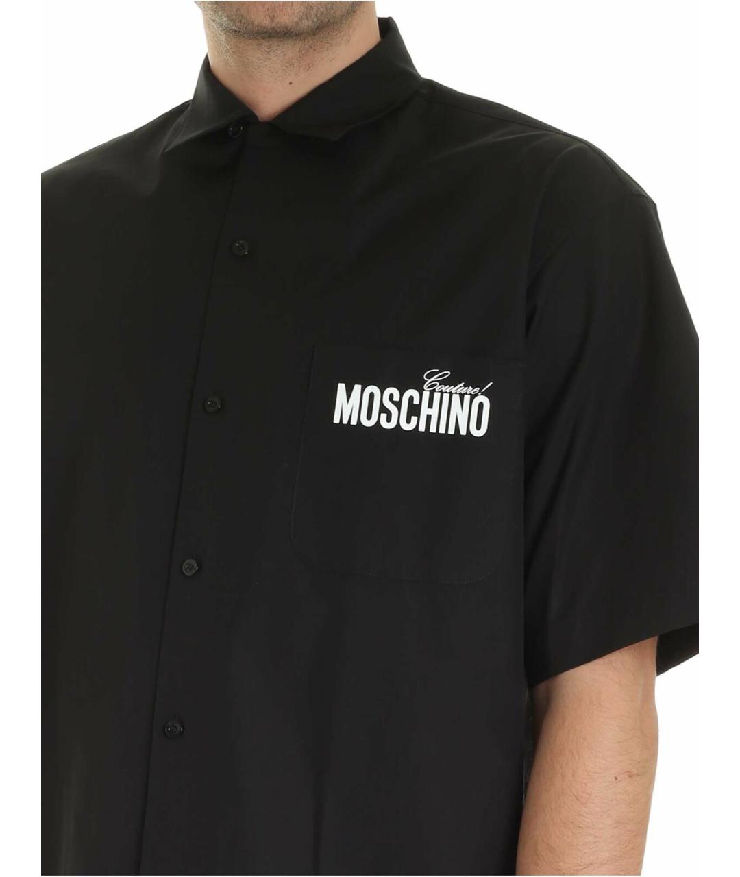 MOSCHINO Черная хлопковая классическая рубашка, фото 4