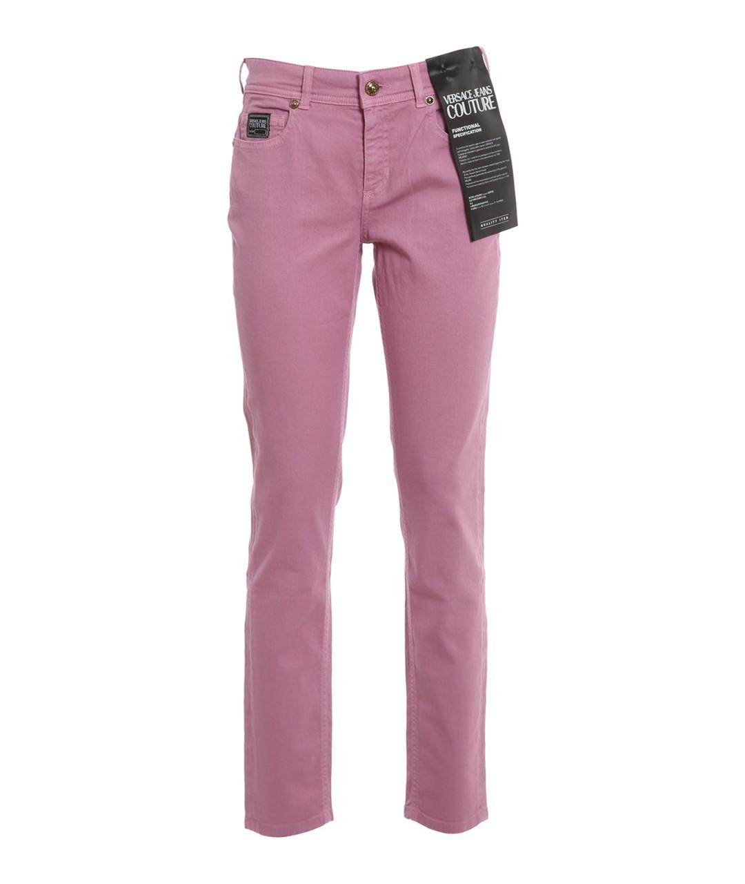 VERSACE JEANS COUTURE Фиолетовые хлопковые джинсы слим, фото 1