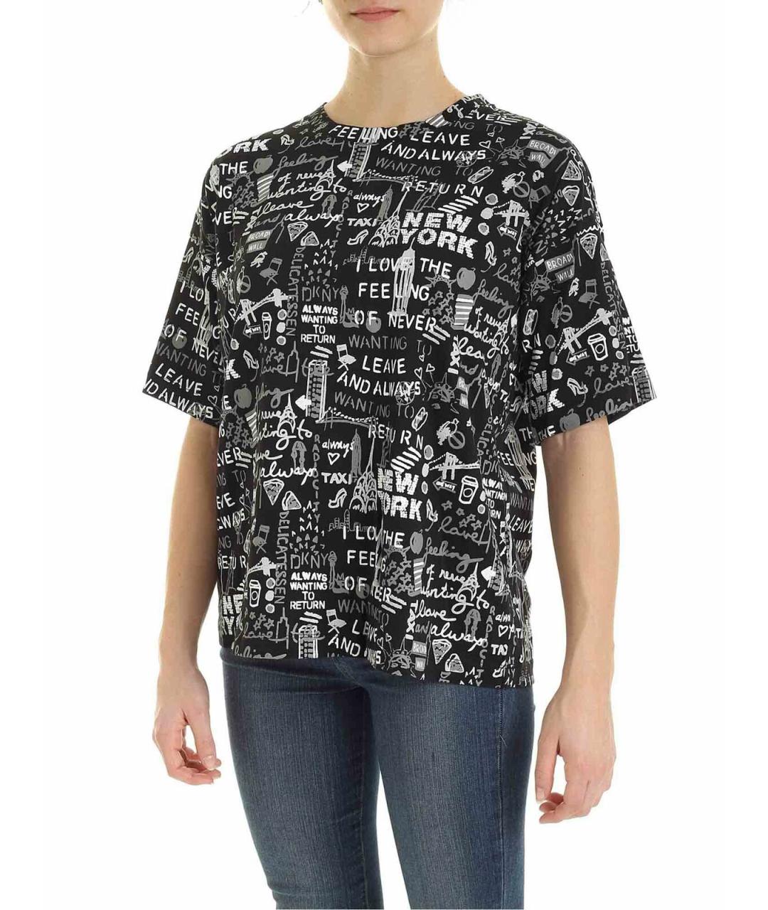 DKNY Черная хлопковая футболка, фото 3