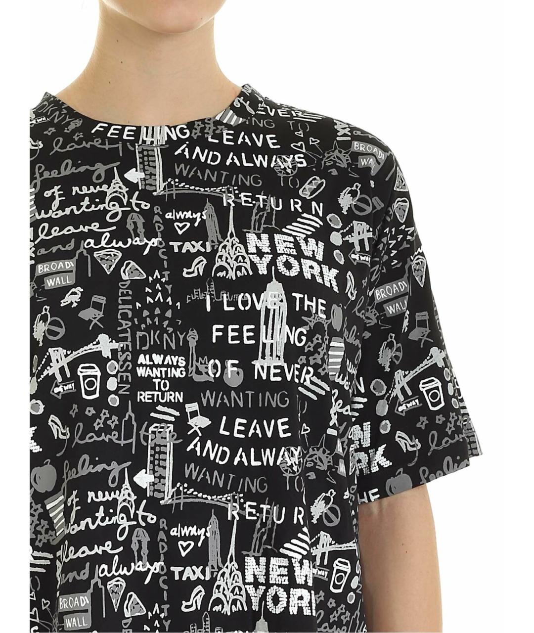 DKNY Черная хлопковая футболка, фото 2