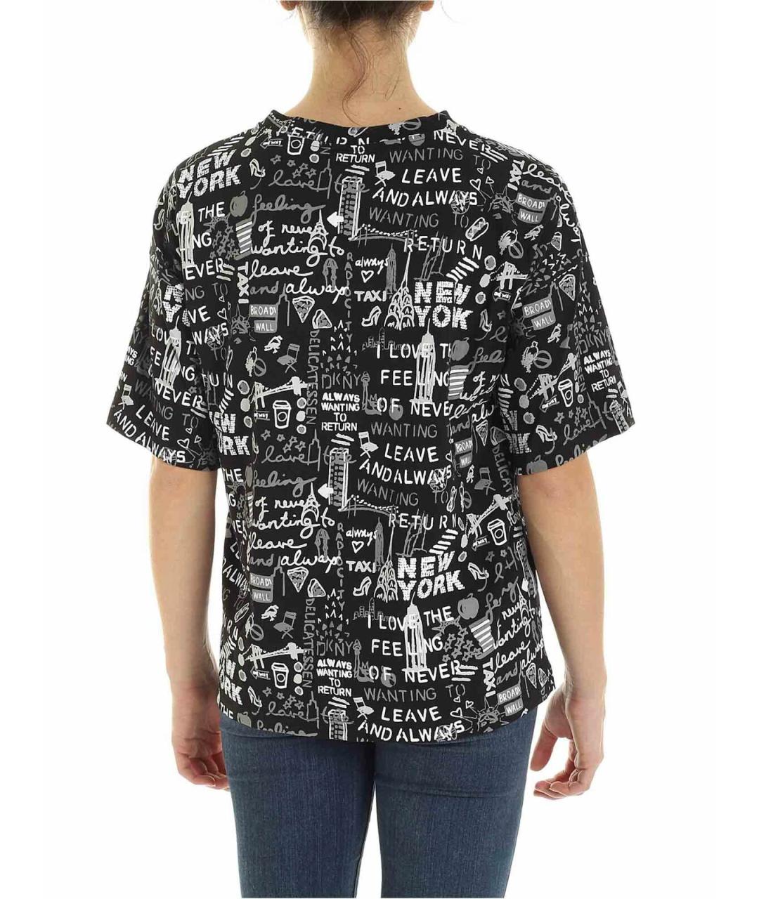 DKNY Черная хлопковая футболка, фото 4