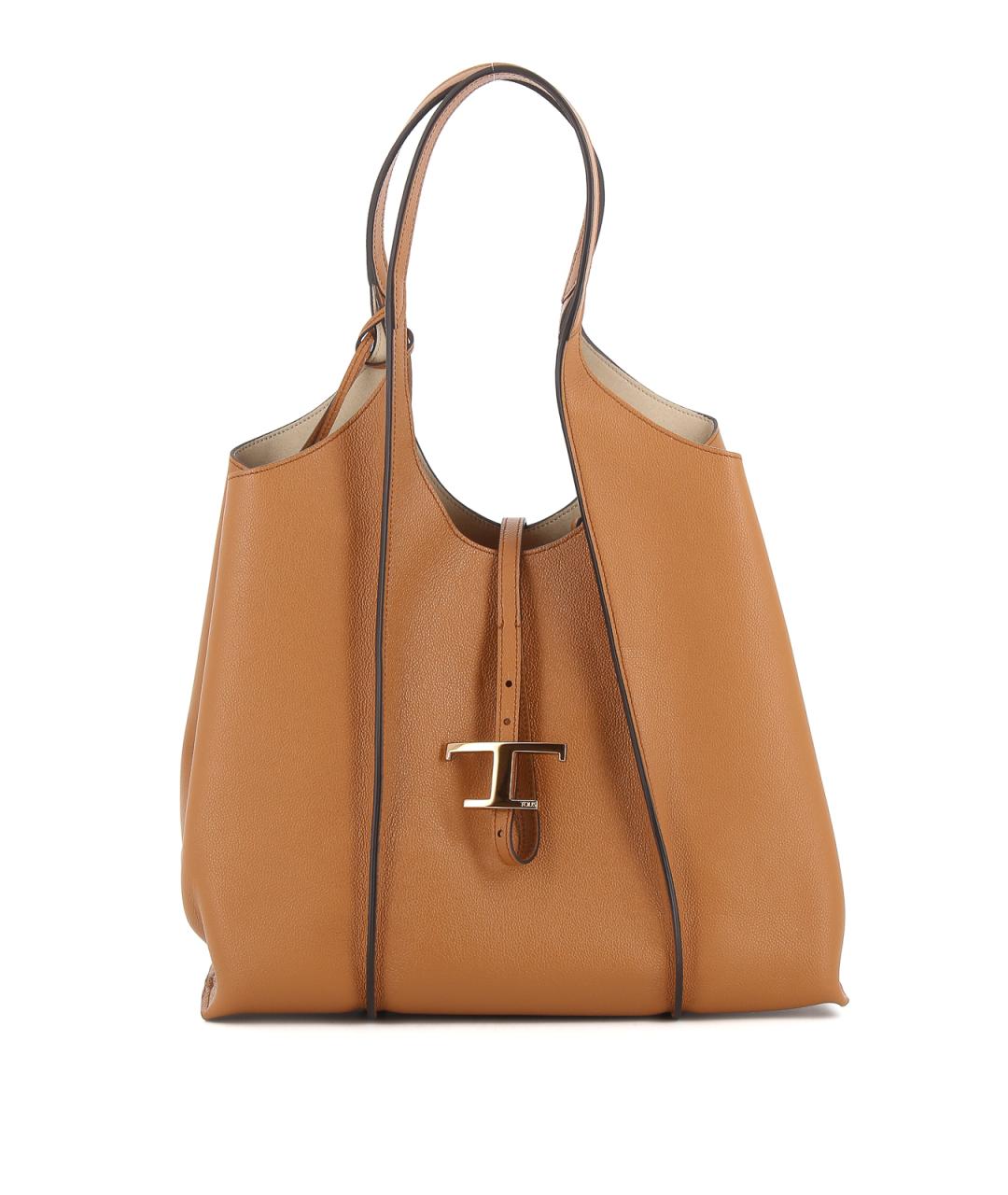 TOD'S Коричневая кожаная сумка тоут, фото 1