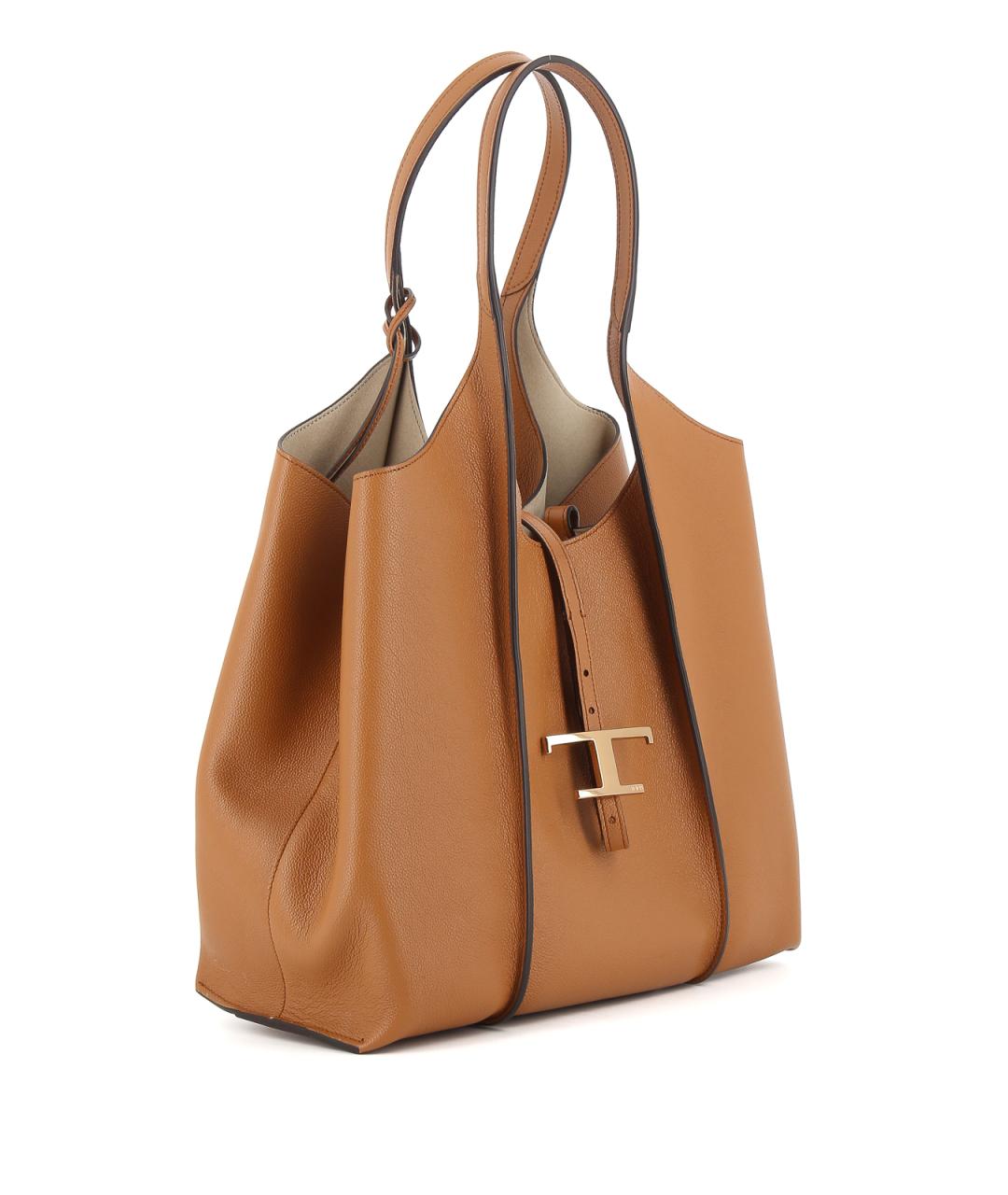 TOD'S Коричневая кожаная сумка тоут, фото 2