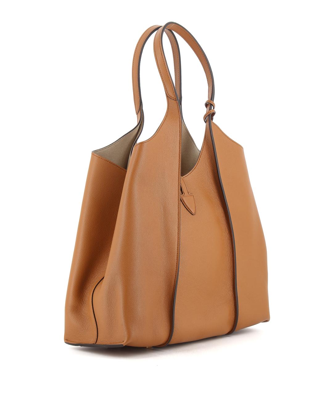 TOD'S Коричневая кожаная сумка тоут, фото 3