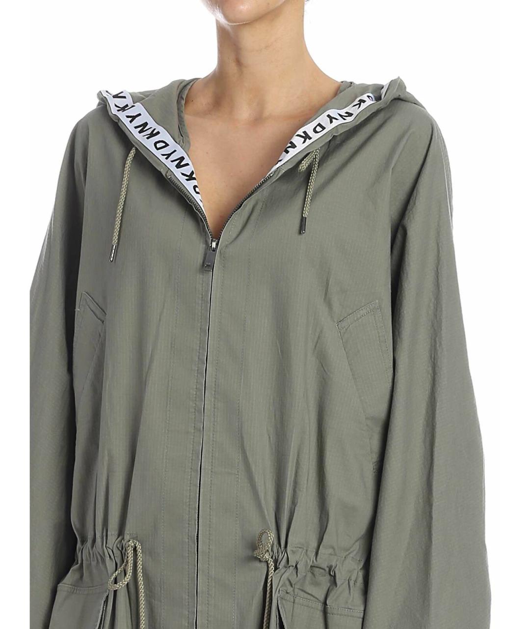 DKNY Зеленое хлопковое пальто, фото 4