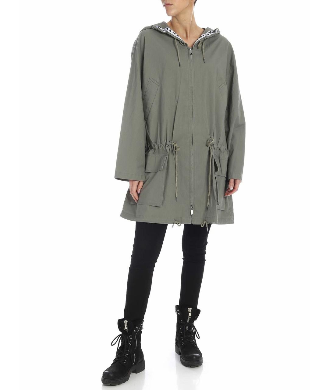 DKNY Зеленое хлопковое пальто, фото 1