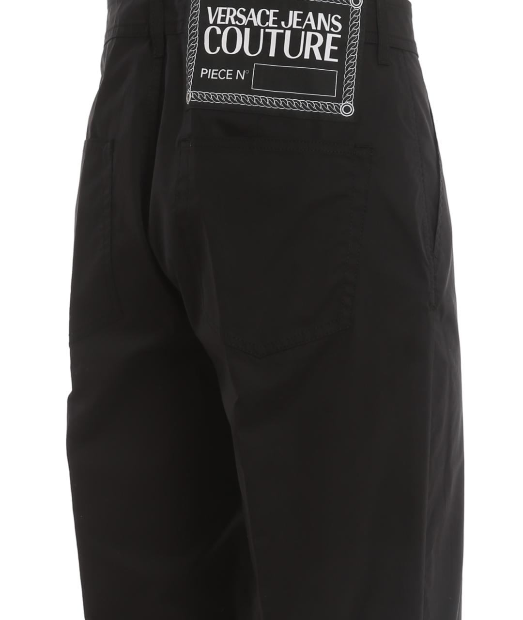 VERSACE JEANS COUTURE Черные хлопковые повседневные брюки, фото 3