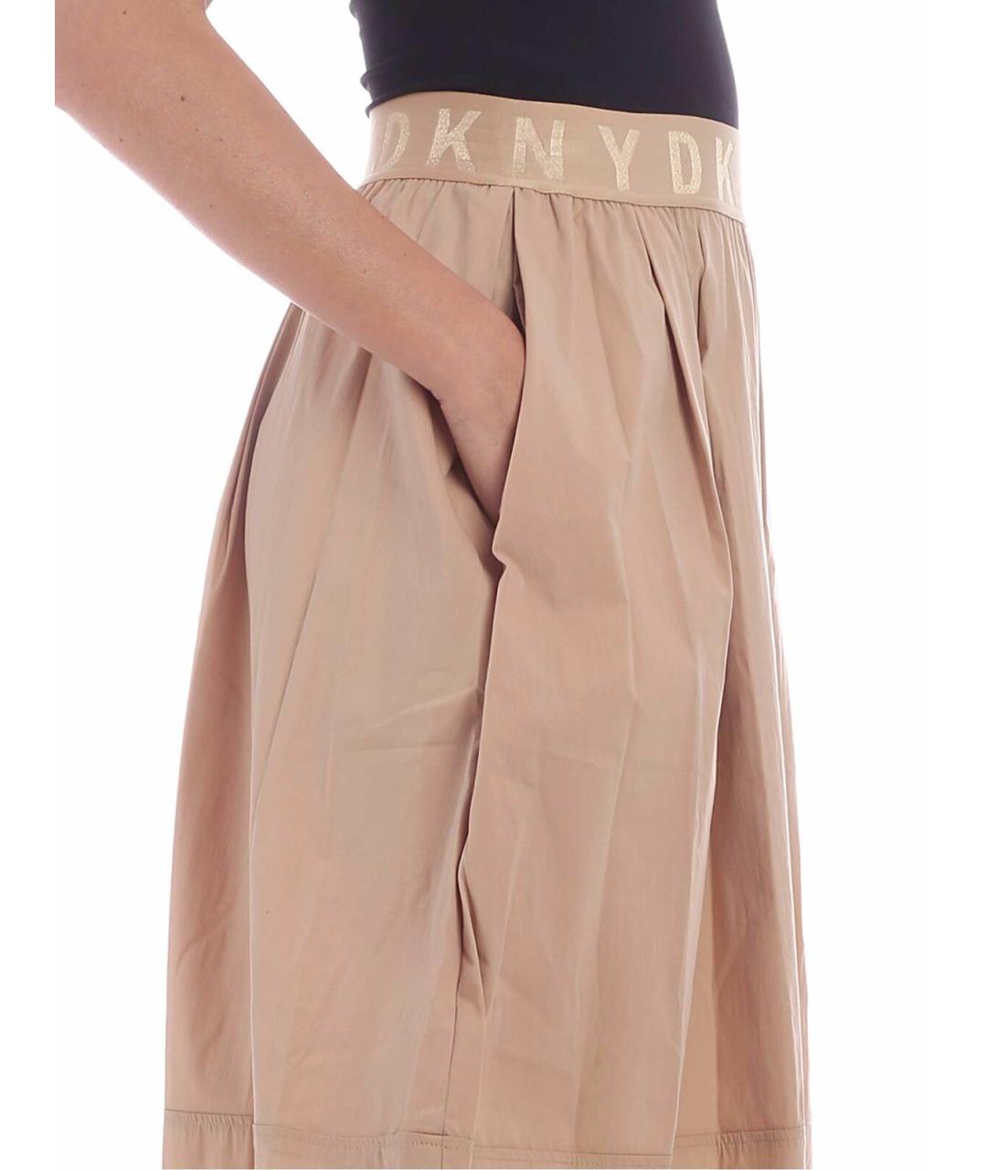DKNY Бежевая полиэстеровая юбка миди, фото 4