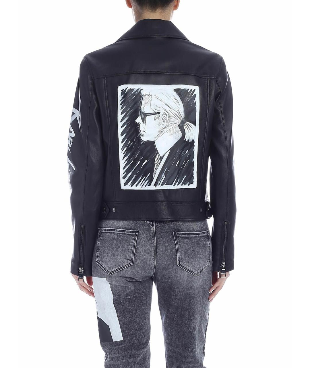 KARL LAGERFELD Черная кожаная куртка, фото 3