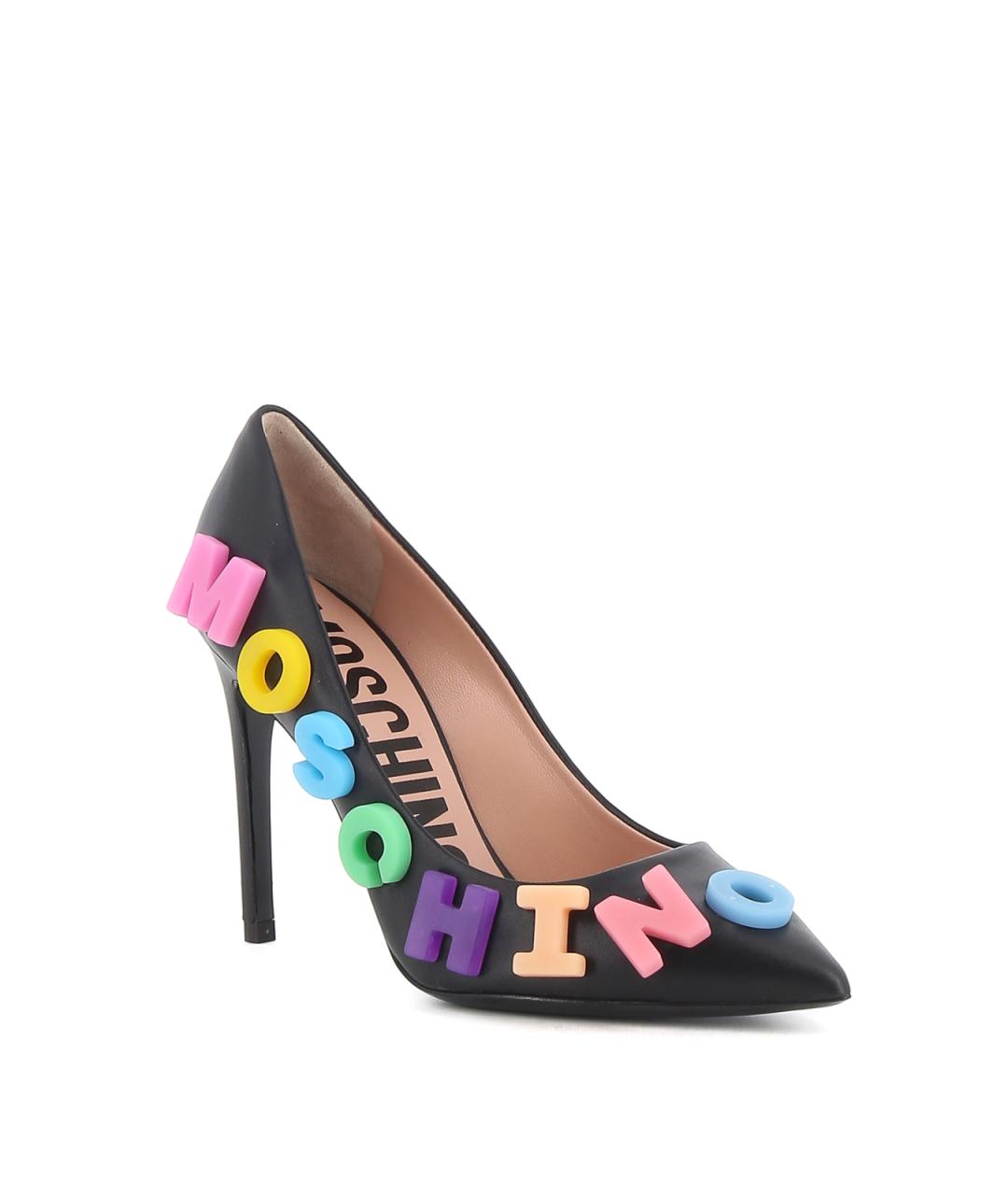 MOSCHINO Черные кожаные туфли, фото 2
