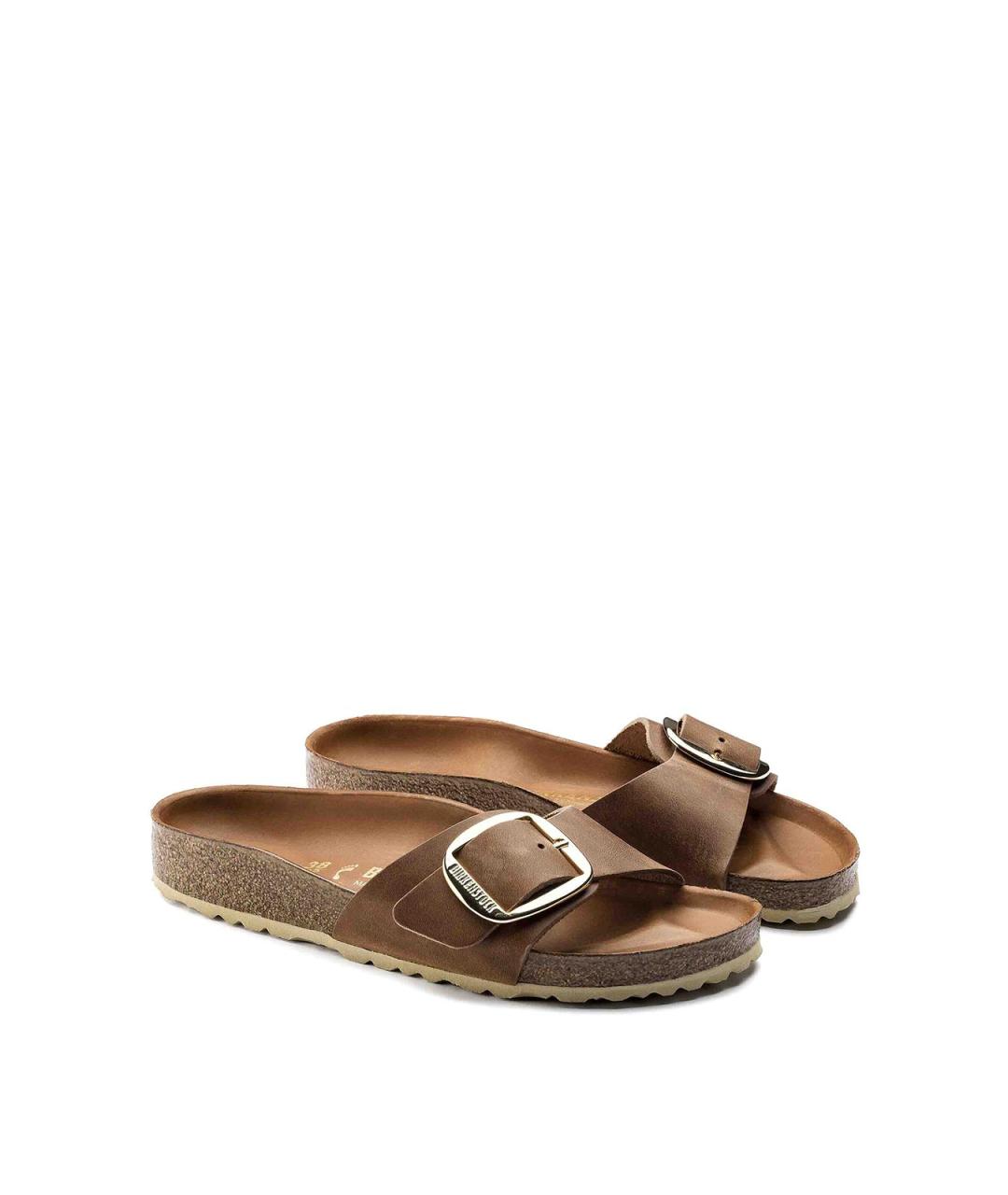 BIRKENSTOCK Коричневые кожаные шлепанцы, фото 2