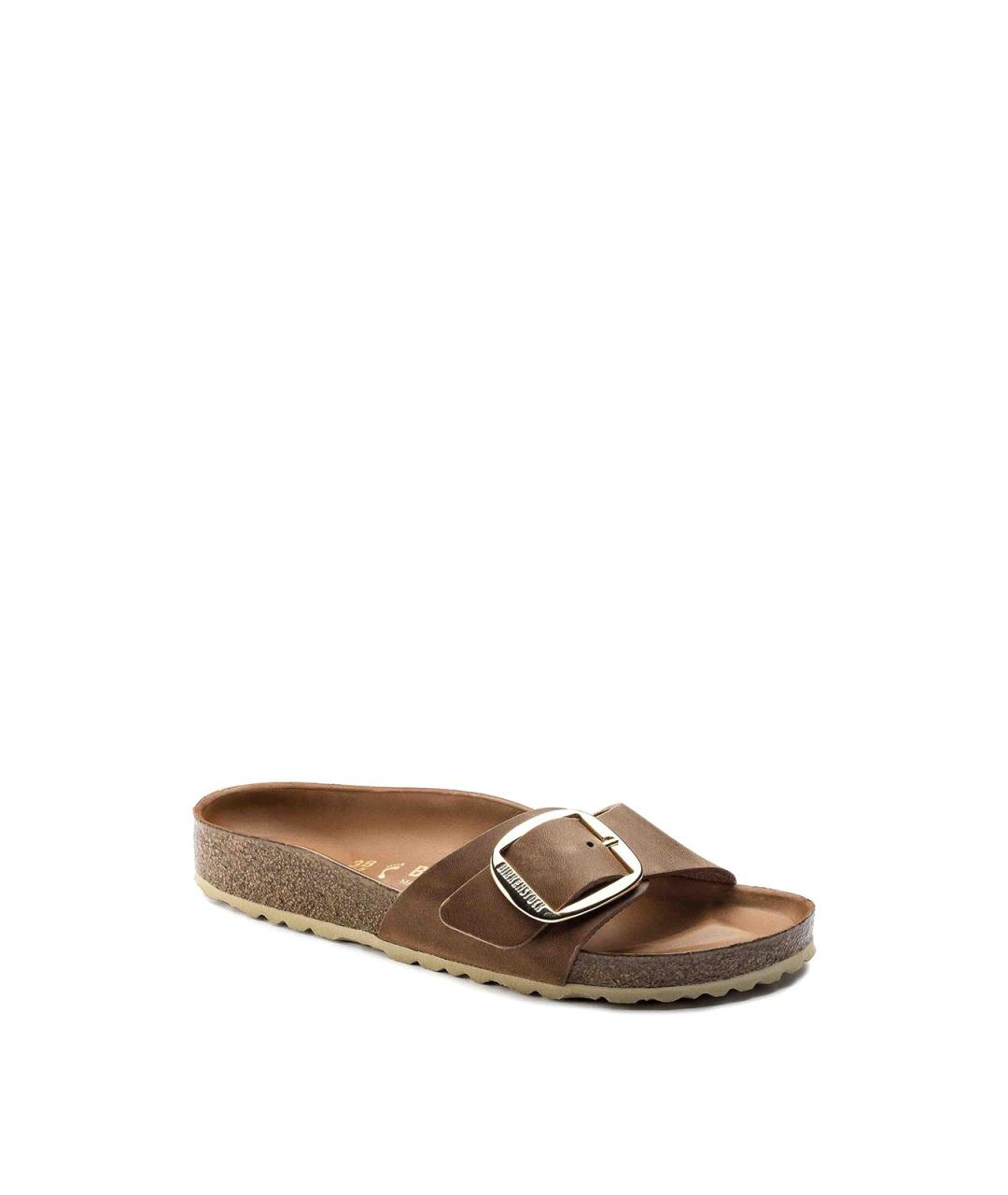 BIRKENSTOCK Коричневые кожаные шлепанцы, фото 3