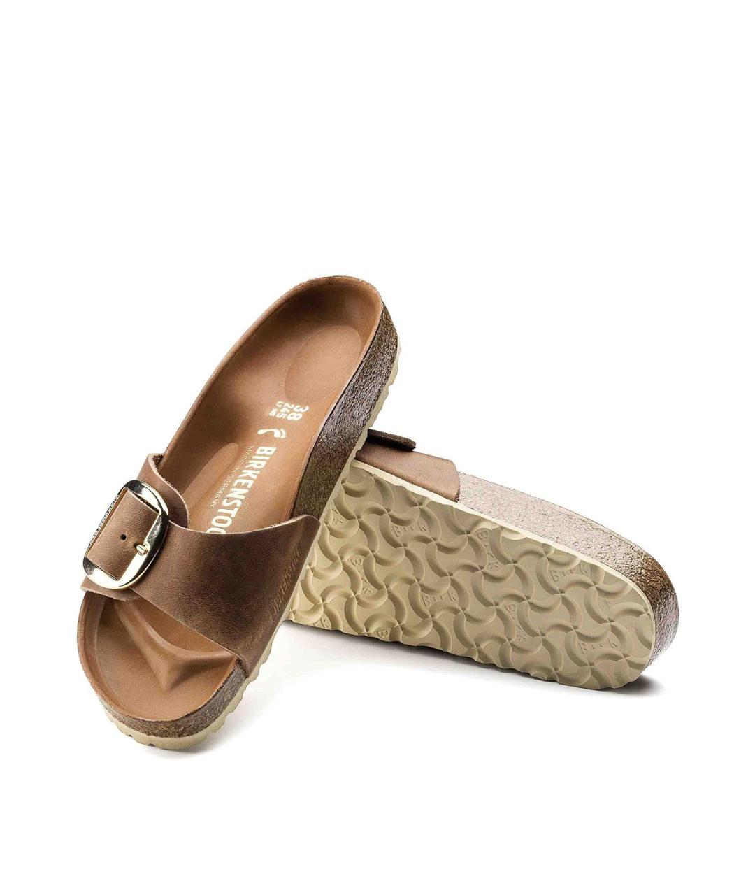BIRKENSTOCK Коричневые кожаные шлепанцы, фото 5