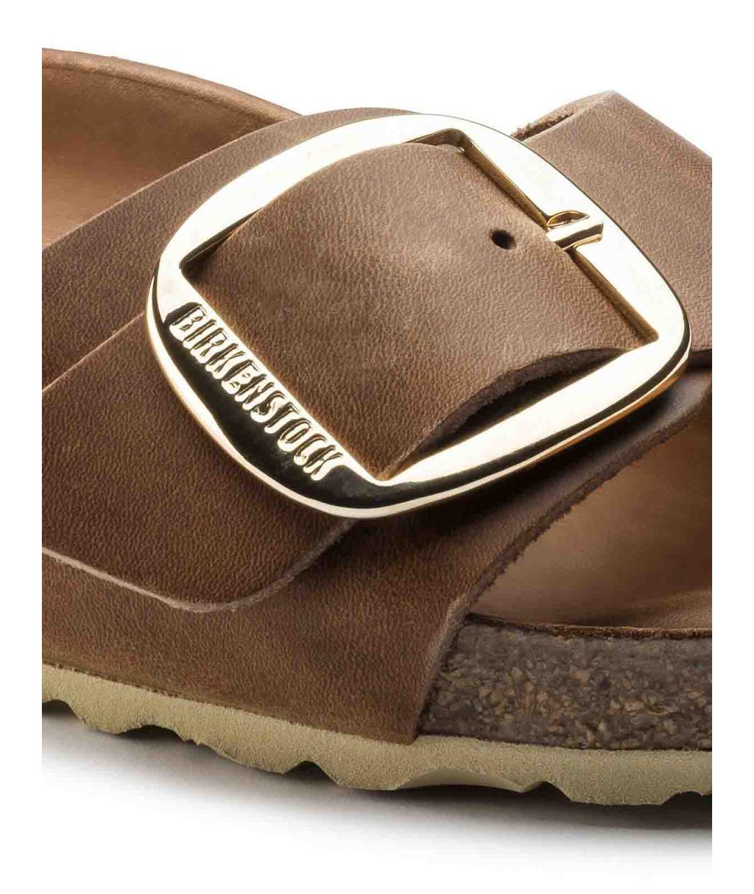 BIRKENSTOCK Коричневые кожаные шлепанцы, фото 6