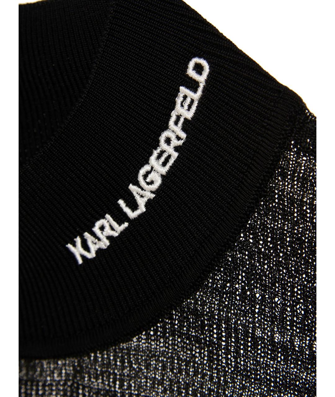 KARL LAGERFELD Черная вискозная водолазка, фото 4