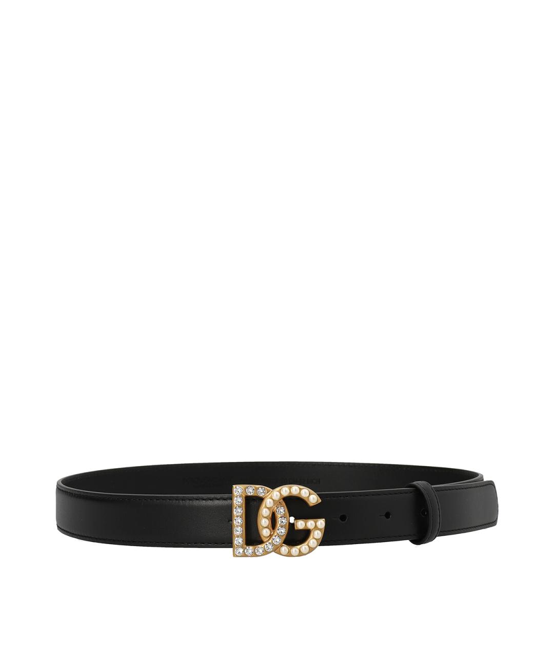 DOLCE&GABBANA Черный кожаный ремень, фото 1
