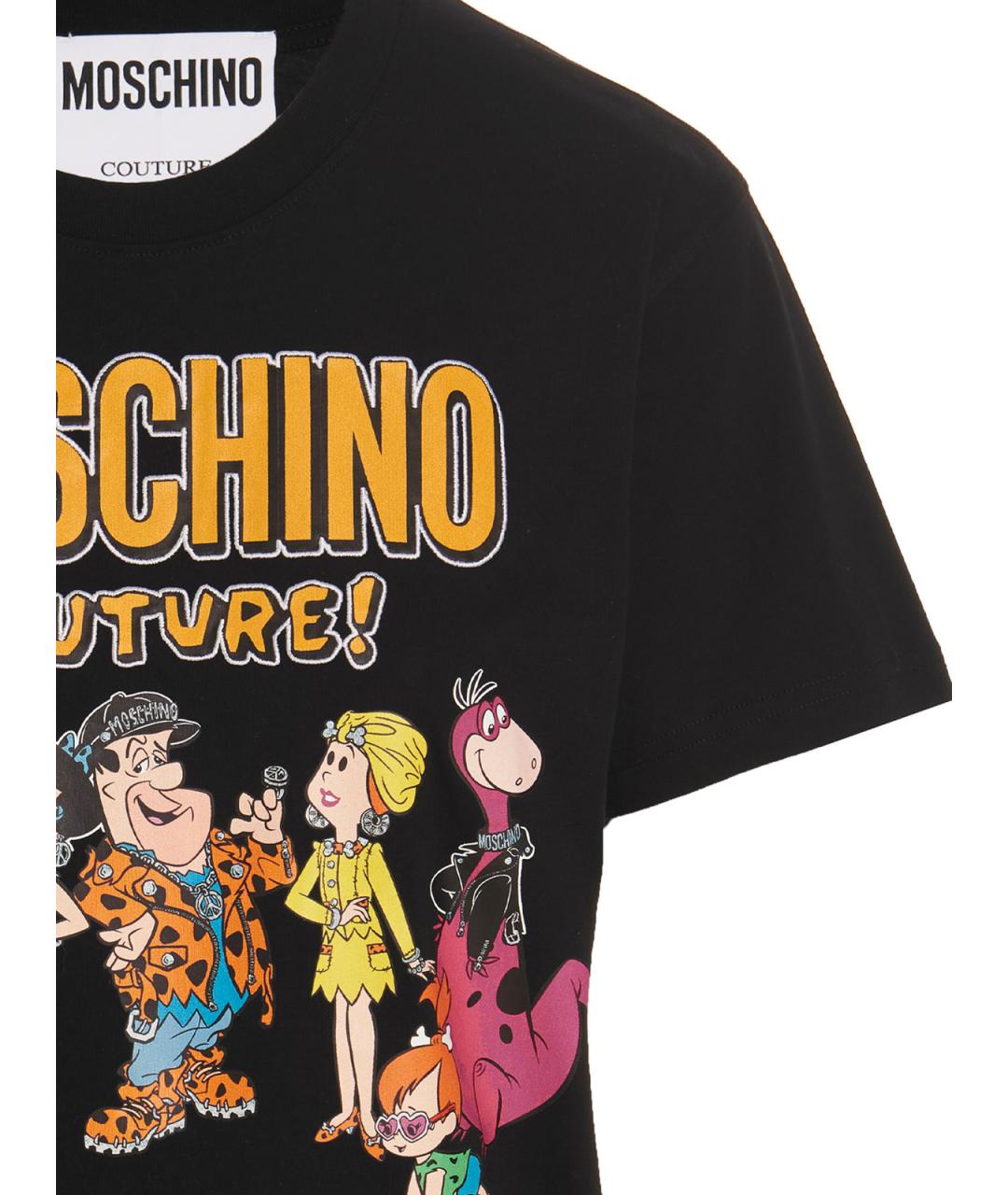 MOSCHINO Черная хлопковая футболка, фото 3