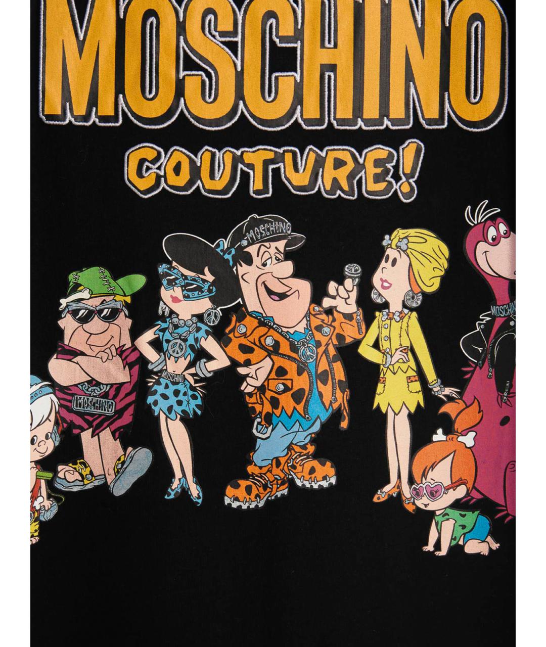 MOSCHINO Черная хлопковая футболка, фото 4