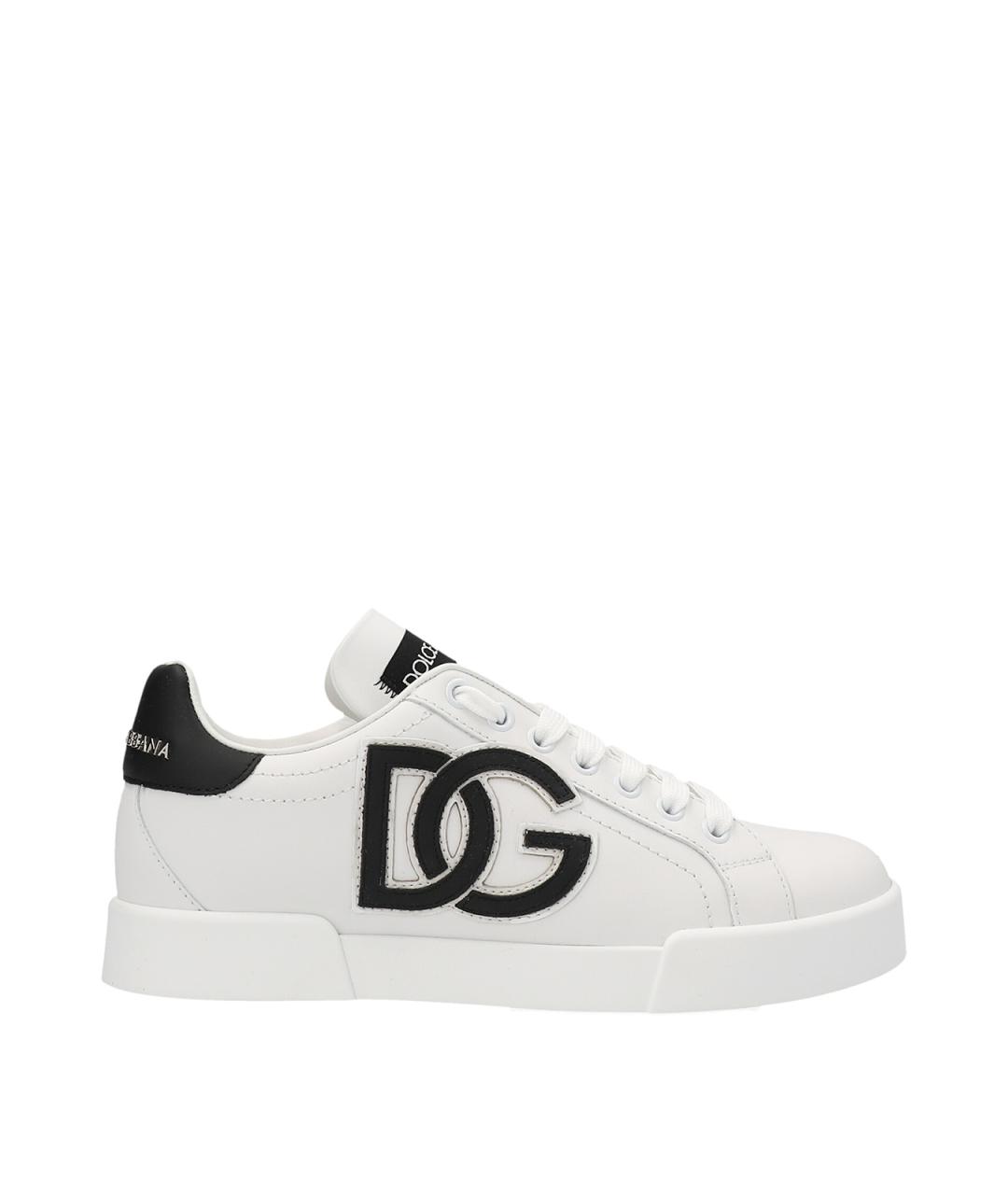 DOLCE&GABBANA Белые кожаные кроссовки, фото 1
