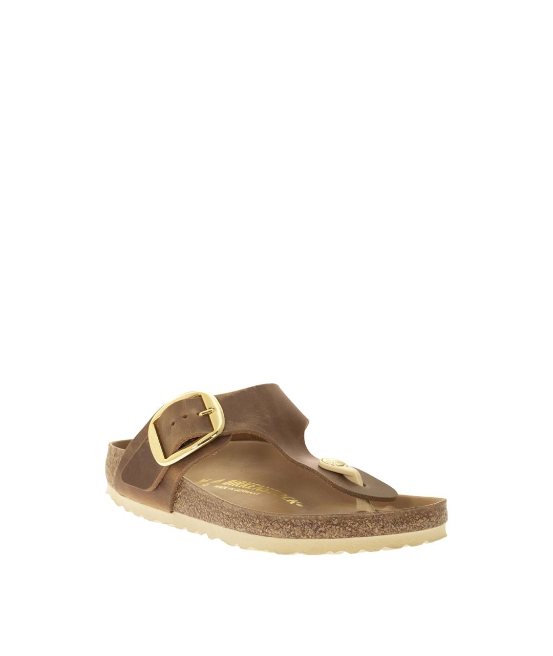 BIRKENSTOCK Коричневые кожаные шлепанцы, фото 3
