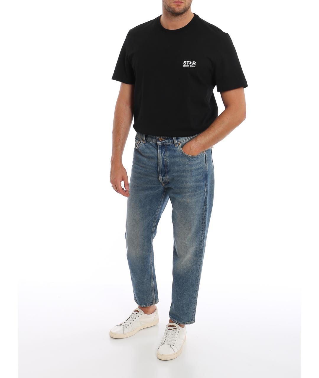 GOLDEN GOOSE Синие хлопковые прямые джинсы, фото 4