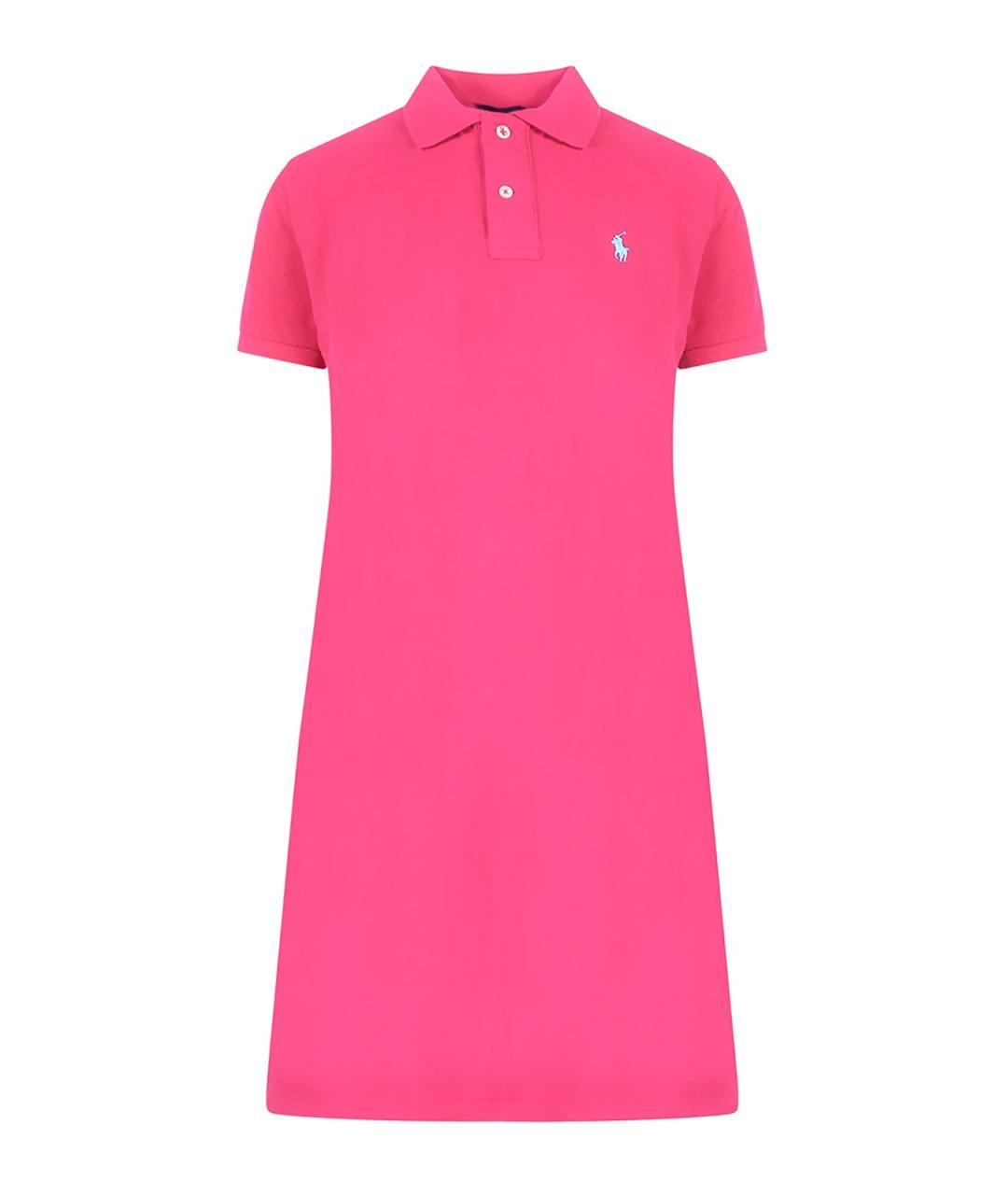 POLO RALPH LAUREN Фуксия хлопковое повседневное платье, фото 1