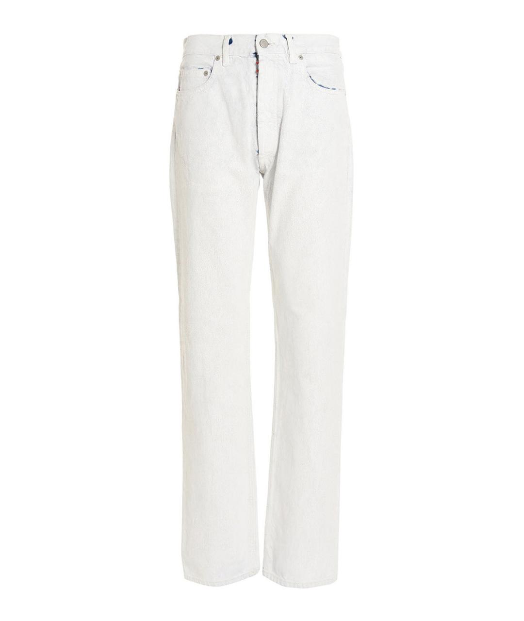 MAISON MARGIELA Белые хлопковые прямые джинсы, фото 1