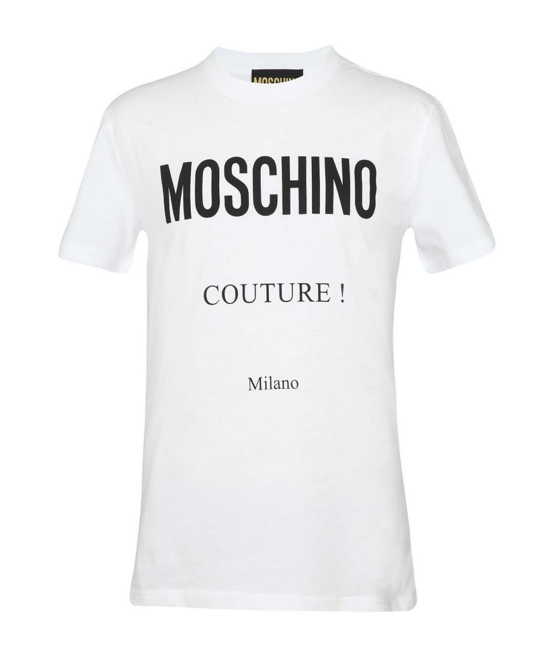 MOSCHINO Белая хлопковая футболка, фото 1