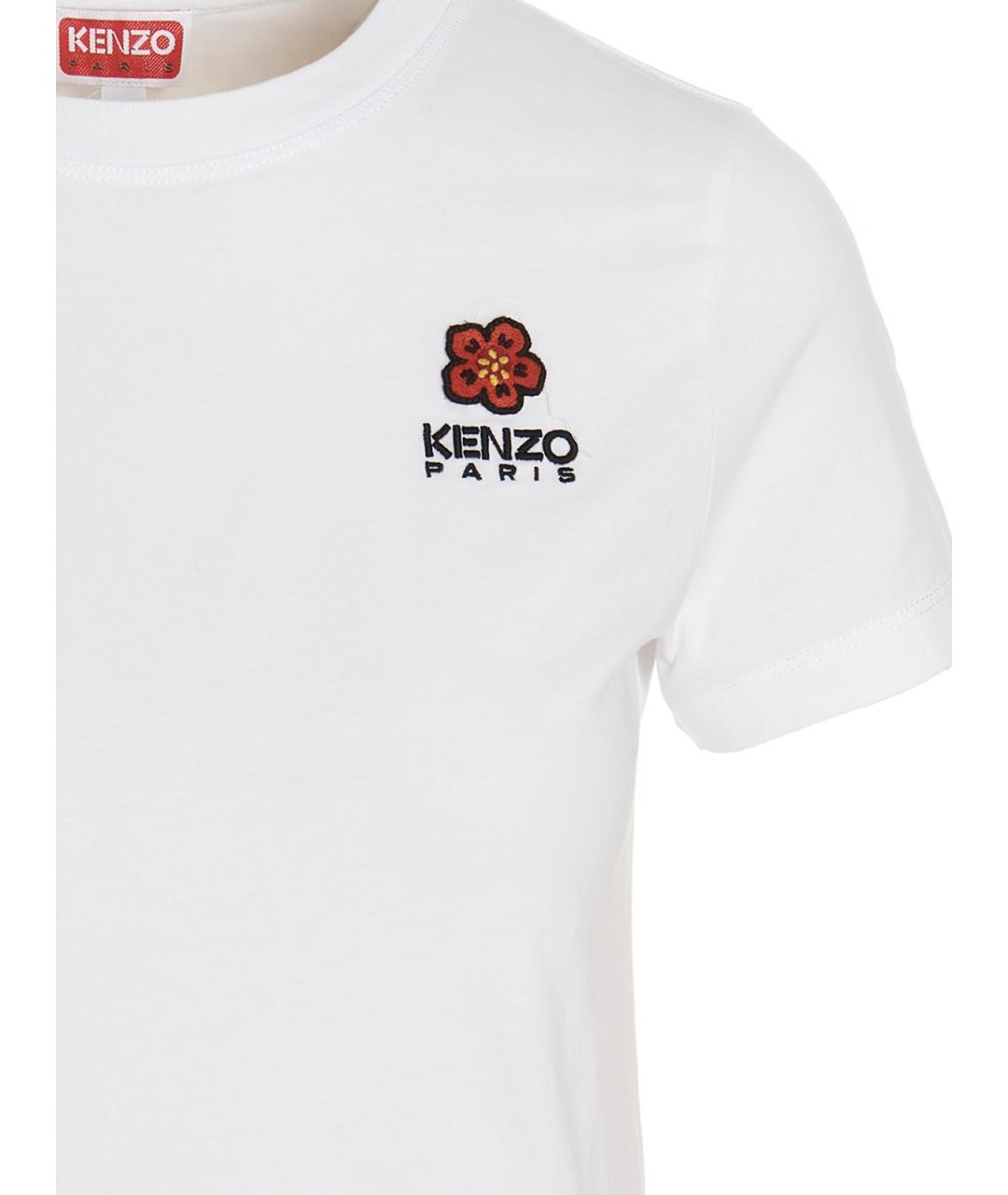 KENZO Белая хлопковая футболка, фото 3