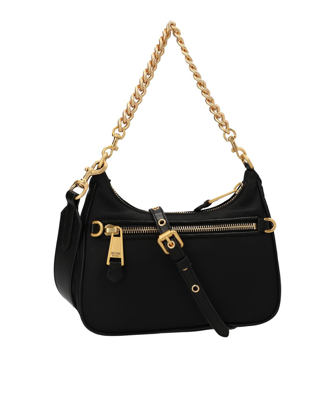 MOSCHINO Черная хлопковая сумка через плечо, фото 2
