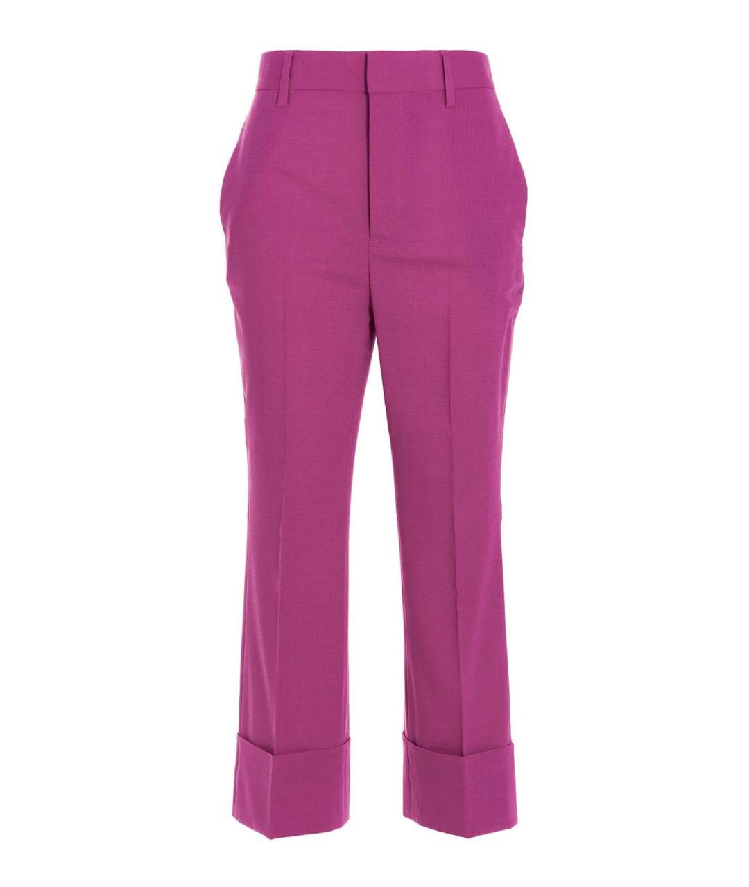 DSQUARED2 Фуксия полиэстеровые прямые брюки, фото 1