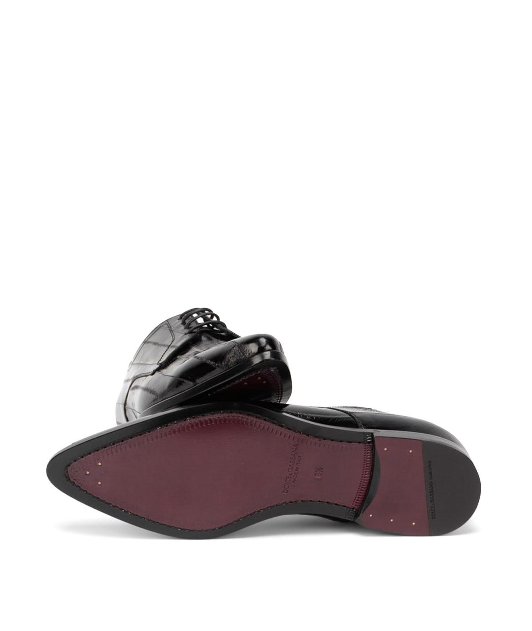 DOLCE&GABBANA Черные кожаные туфли, фото 5