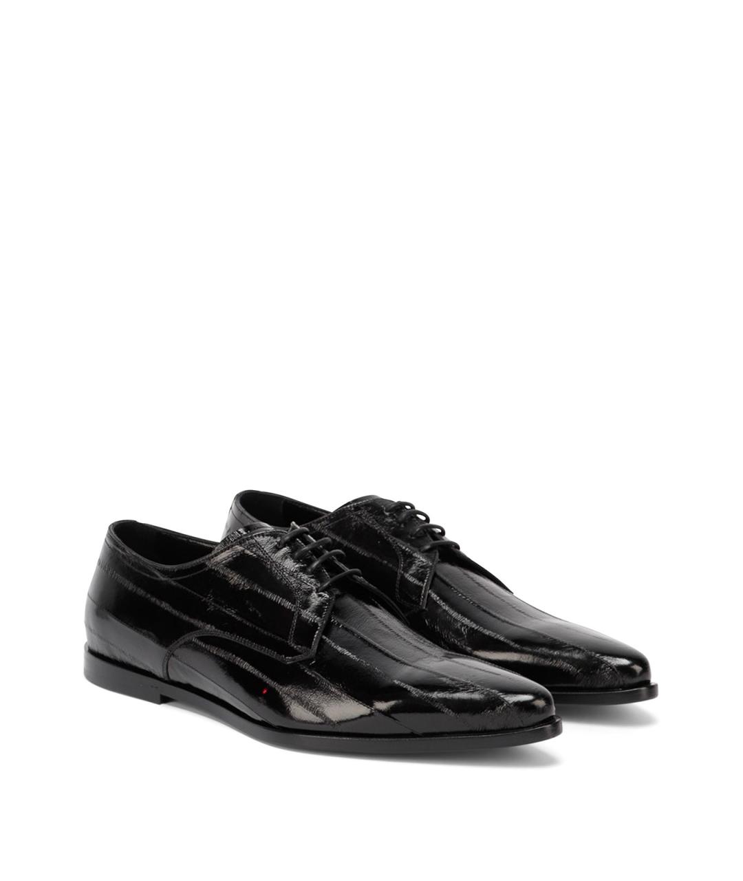 DOLCE&GABBANA Черные кожаные туфли, фото 2