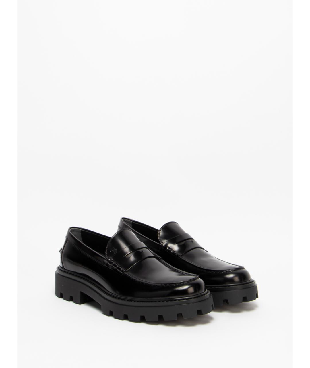 TOD'S Черные кожаные лоферы, фото 2