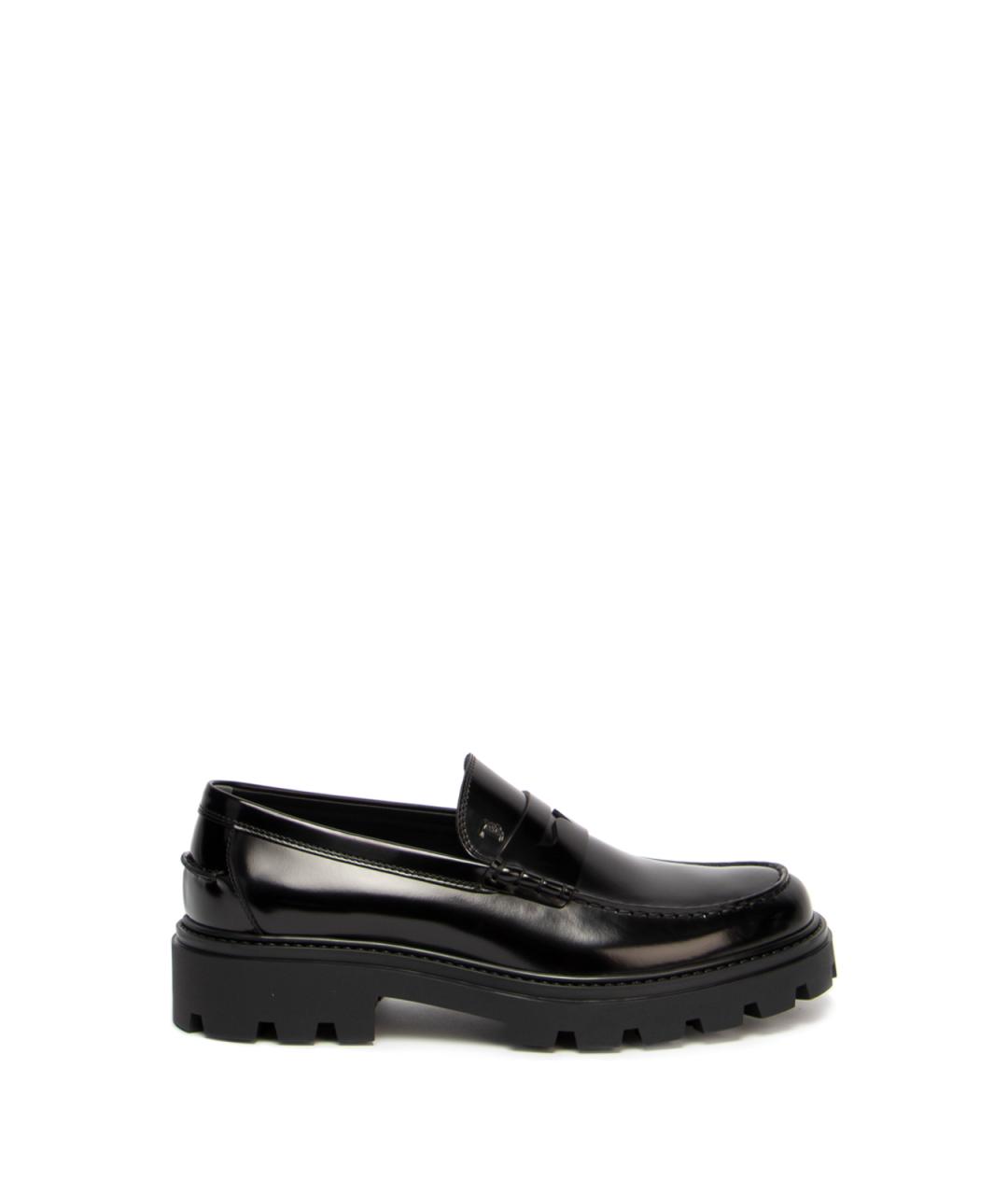 TOD'S Черные кожаные лоферы, фото 1