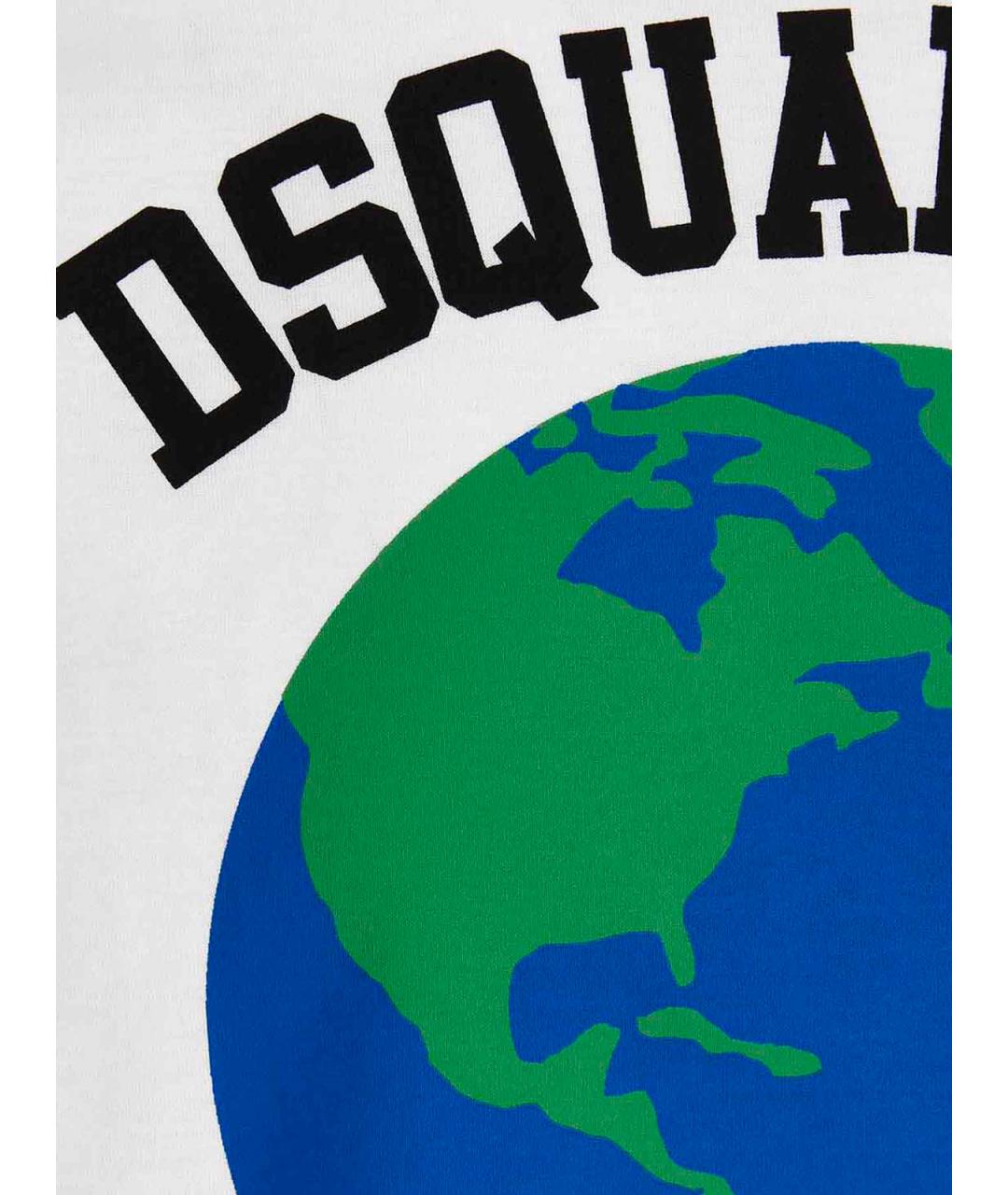 DSQUARED2 Белая хлопковая футболка, фото 4