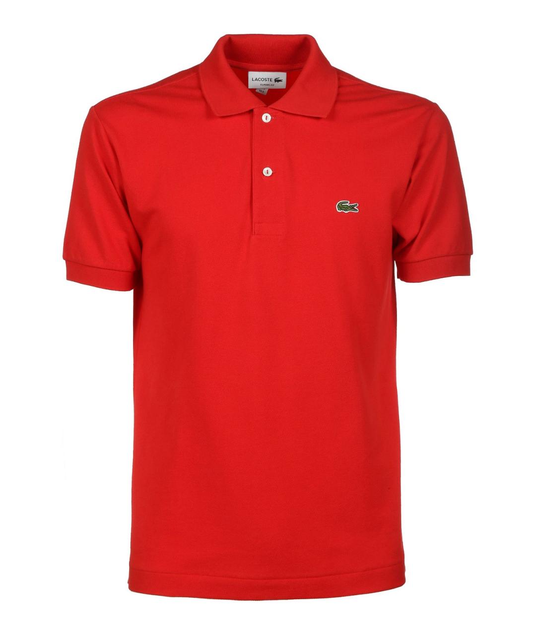 LACOSTE Красное хлопковое поло с коротким рукавом, фото 1