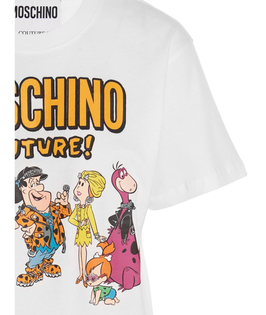 MOSCHINO Белая хлопковая футболка, фото 3