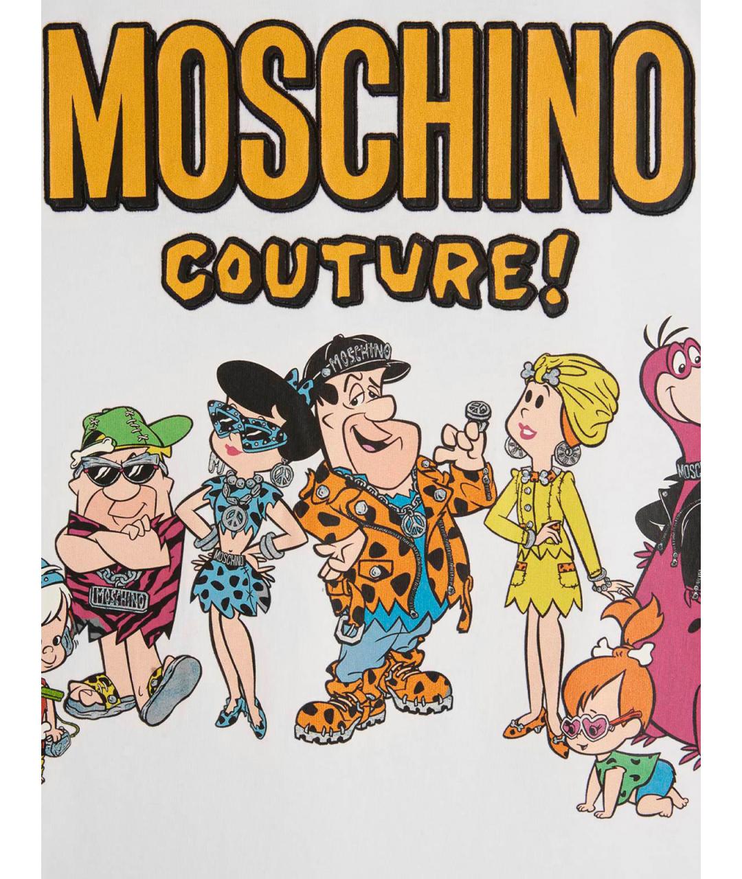 MOSCHINO Белая хлопковая футболка, фото 4