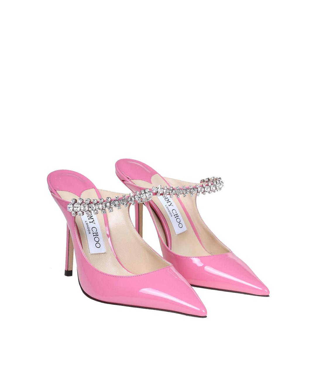 JIMMY CHOO Розовые кожаные мюли, фото 2
