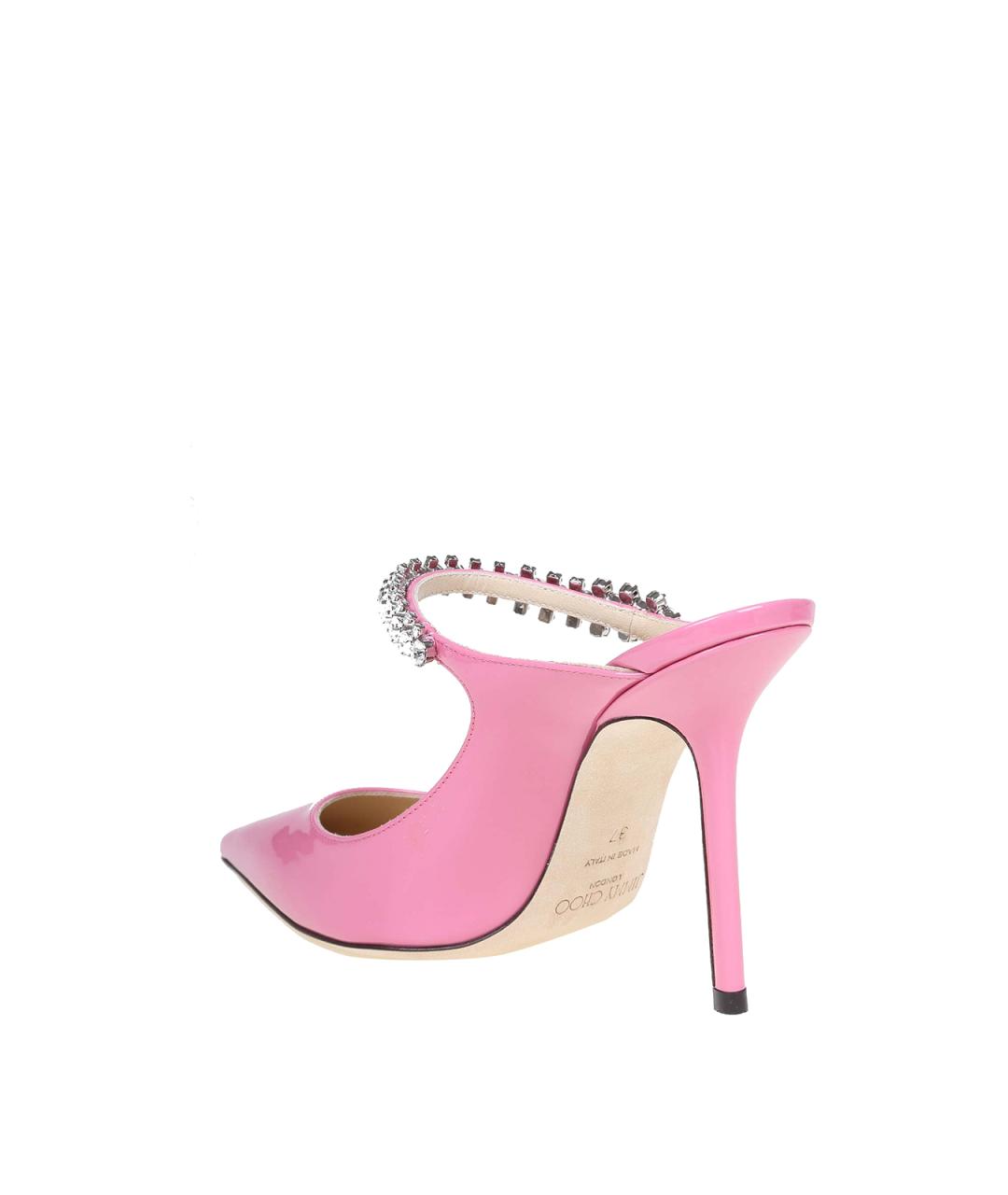 JIMMY CHOO Розовые кожаные мюли, фото 4
