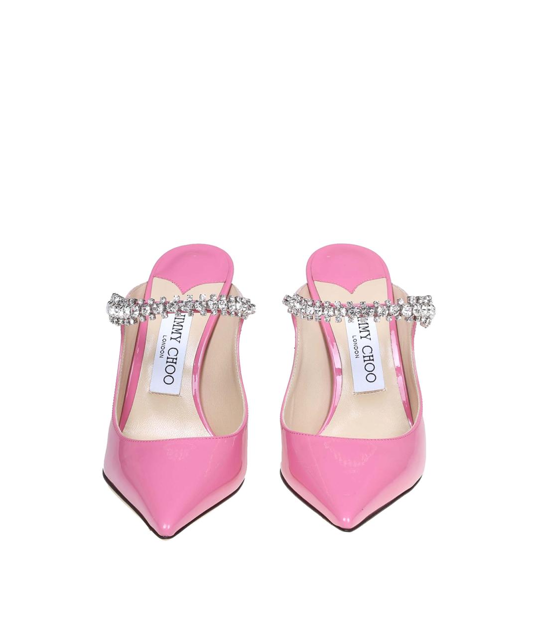 JIMMY CHOO Розовые кожаные мюли, фото 3