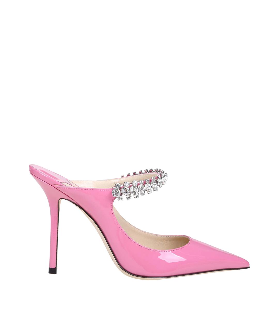 JIMMY CHOO Розовые кожаные мюли, фото 1