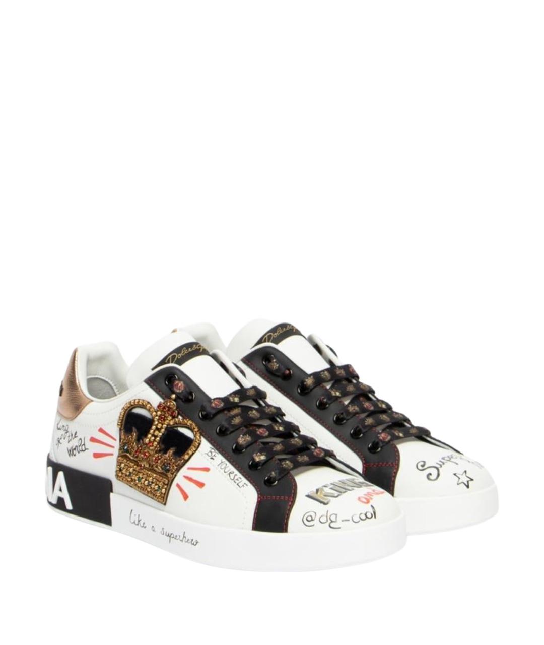 DOLCE&GABBANA Мульти кожаные низкие кроссовки / кеды, фото 2