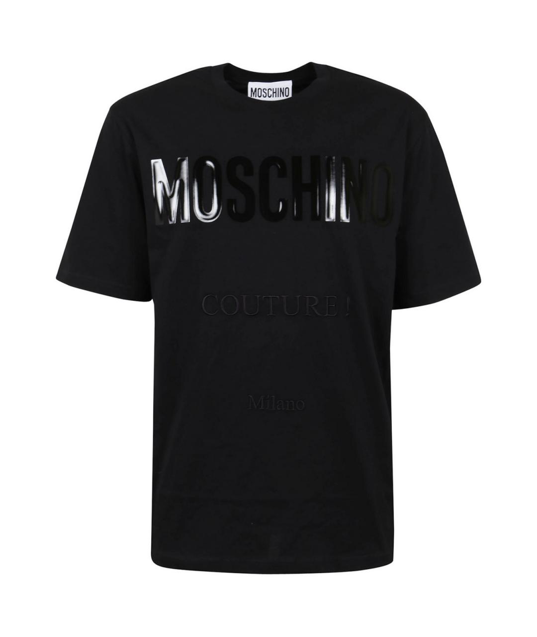 MOSCHINO Черная хлопковая футболка, фото 1