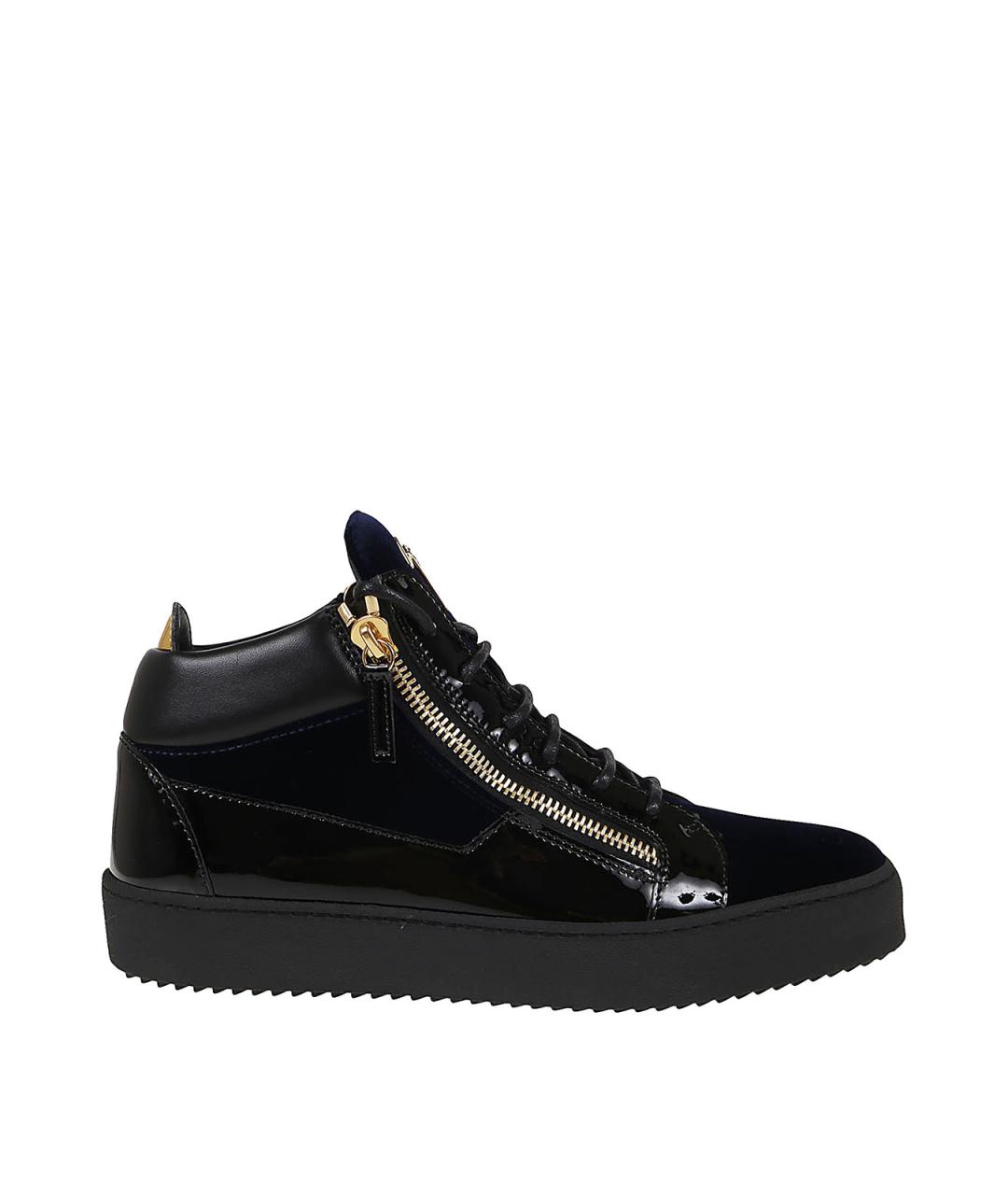 GIUSEPPE ZANOTTI DESIGN Черные кожаные высокие кроссовки / кеды, фото 1