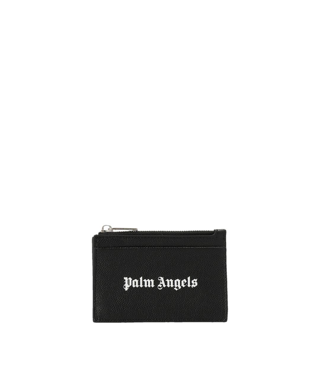 PALM ANGELS Черный кожаный кардхолдер, фото 1