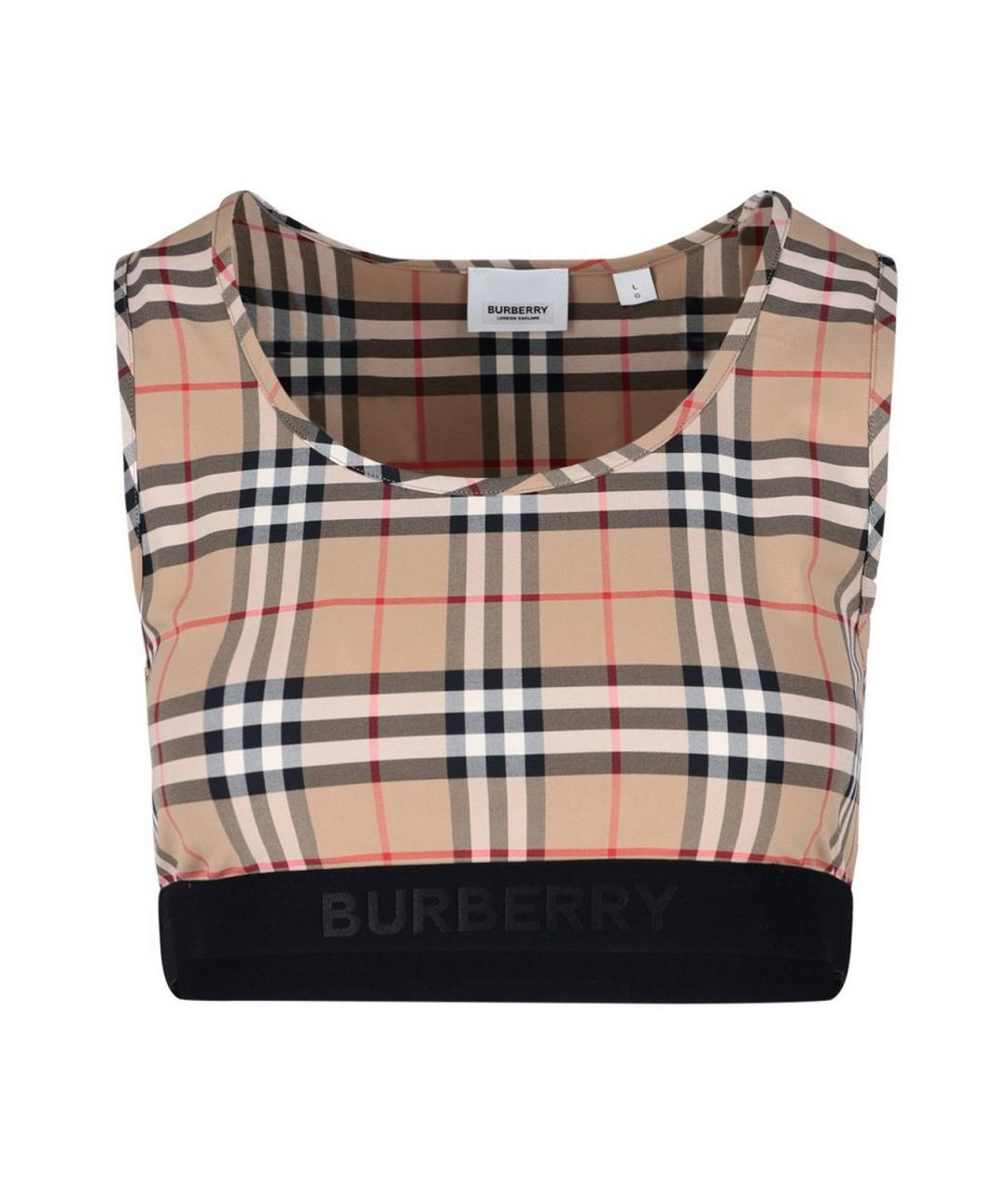 BURBERRY Бежевая полиамидовая майка, фото 1