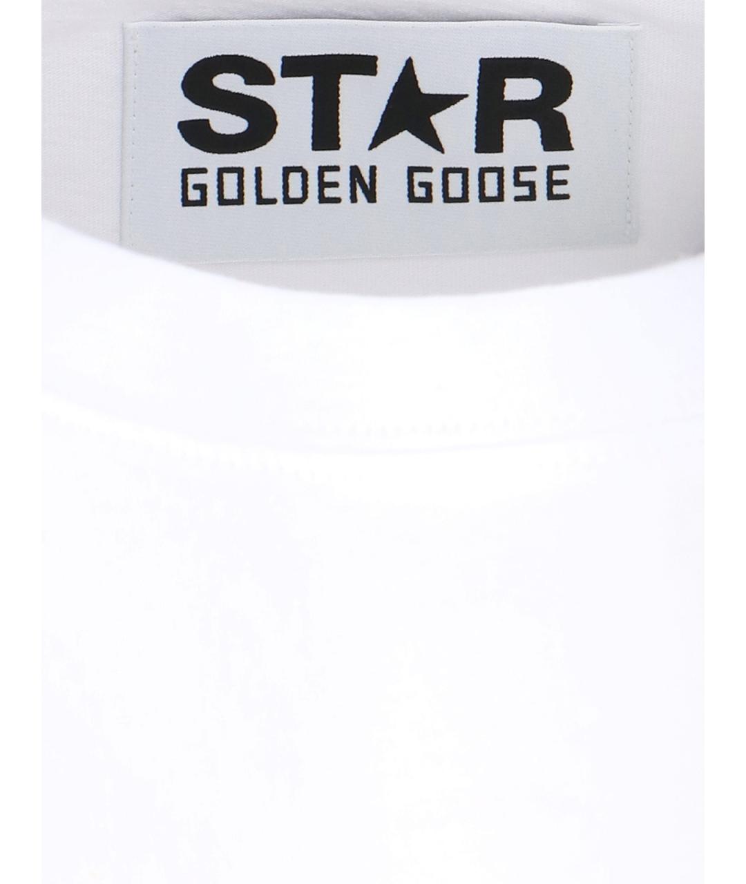 GOLDEN GOOSE Белая хлопковая футболка, фото 4