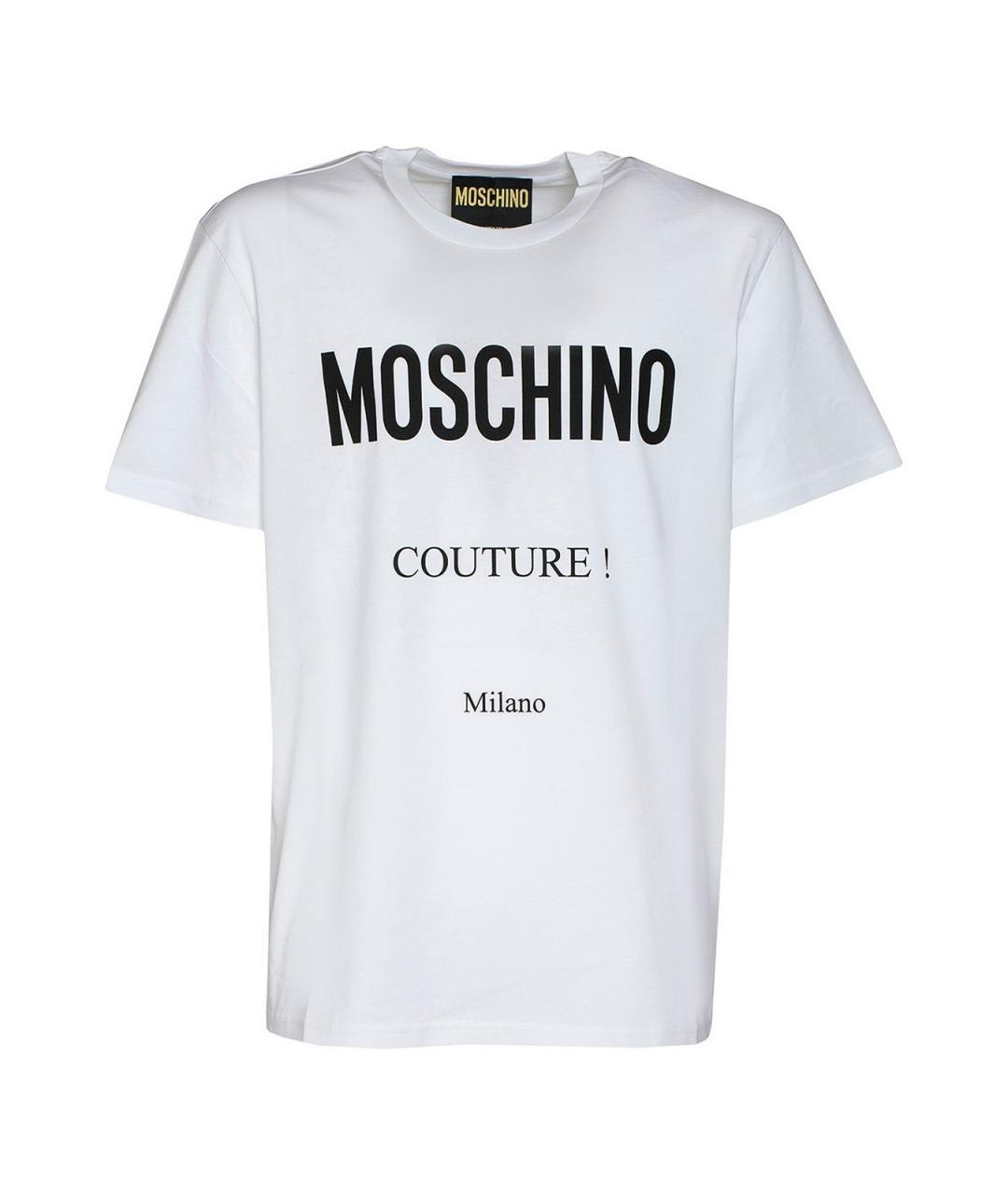 MOSCHINO Белая хлопковая футболка, фото 1